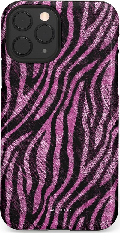 Casetastic hoesje geschikt voor Apple iPhone 11 Pro - Dubbellaagse bescherming - Roze Paarse Zebraprint - Fashion Case - Zwart Lila