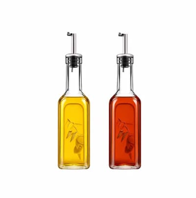 Pasabahce olieflessen set Homemade – schenktuit – glashelder – 2x345 ml, vaatwasbaar