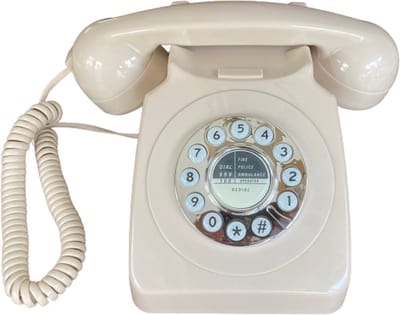 CT8019B Retro Vaste Telefoon - Druktoets - Mechanische Rinkelbel - Beige