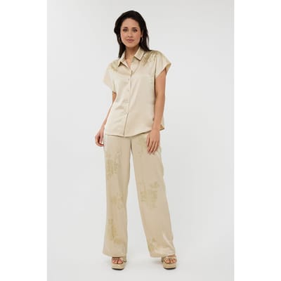 EsQualo Trousers Sequins Champagne Maat: 34 | Wijde Broeken Outlet | Dames | Beige