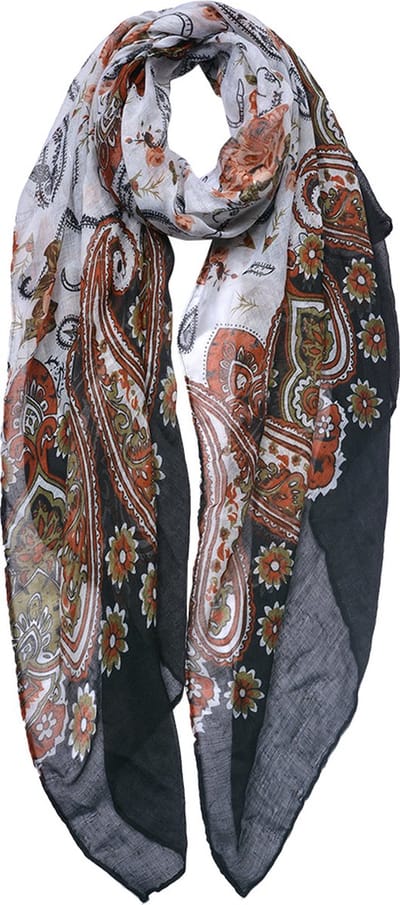 Juleeze Sjaal Dames Print 90x180 cm Zwart Rood Synthetisch