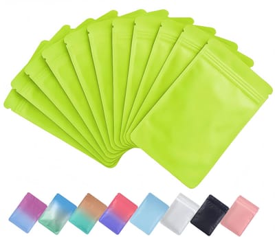 Dailygoods- Ziplock Zakjes 100 Stuks - Hersluitbare Zakjes - Ondoorzichtige Mylar Zak - Gekleurde Plastic Zakjes - Voedselveilige Verpakking - 8 x 13 cm