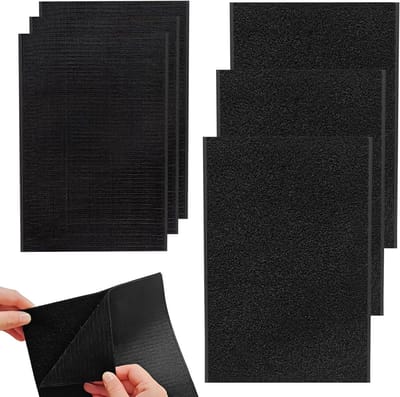 4 Paar Zwarte Hechtband, 20x30cm Nylon Hechtband voor Naaiwerk, Textielband, Brede Hechtband voor Kleding en Stoffen