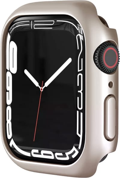 Strap-it Geschikt voor Apple Watch PC hard Case - Geschikt voor Apple Watch 7 / 8 / 9 - 41 mm - sterrenlicht - hoesje - beschermhoes - protector - bescherming