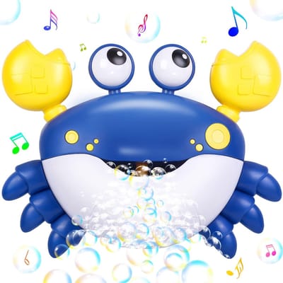 Krab Automatische Bellen Maker Bad Speelgoed voor Peuters - Muzikaal Bellen Blaasmachine - Schattig Cartoon Krab Badkuip Bellen Speelgoed - Interactief Zintuiglijk Bad Tijd Speel Cadeau voor Baby Jongens Meisjes 1-6 Jaar