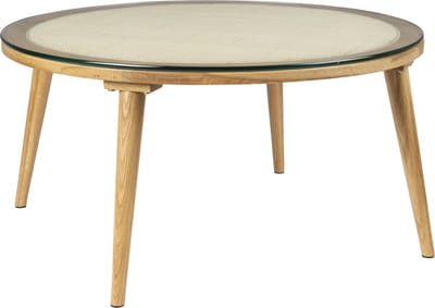 Housecraft Living Haru Salontafel Rond Glas/ Hout 70x70 cm Naturel