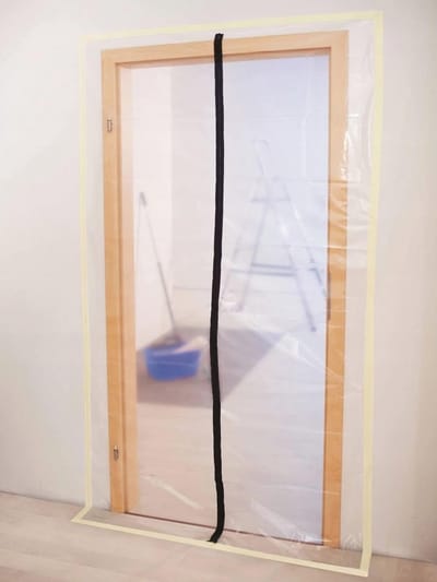 Stofwerende Deur - Ritssluiting Deur - Stof Vrij Houden - Herbruikbaar PE-folie - 220x120 cm - Transparant
