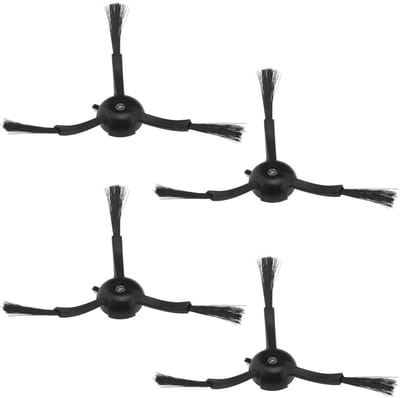 Dailygoods- Zijborstels 4 Stuks - Compatibel met Roborock S8 Pro Ultra/S7 Max Ultra/Q Revo/S7 MaxV/S7/Q7Max - Zwarte Nylon - Duurzaam - Precieze Randreiniging - Robotstofzuigerborstels