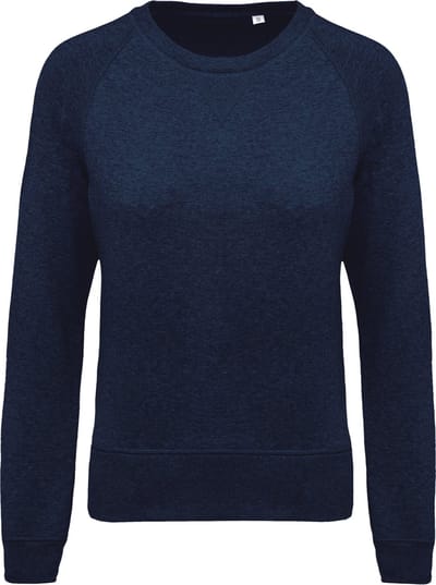 Kariban Damessweater BIO ronde hals raglanmouwen K481 - French Navy Heather - XS