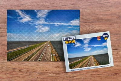 Puzzel Nederlandse Afsluitdijk tussen Noord-Holland en Friesland - Legpuzzel - Puzzel 1000 stukjes volwassenen