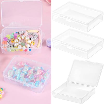 Transparante Kleine Plastic Opbergdozen met Deksel - Rechthoekige Mini Opbergbox voor Kleine Onderdelen, Kralen, Ringen en Sieraden - Set van 5 Stuks