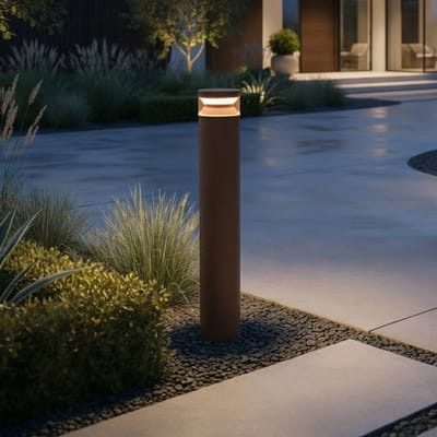 Ideal Lux LED tuinpadverlichting Boeing, hoogte 100 cm, koffiebruin