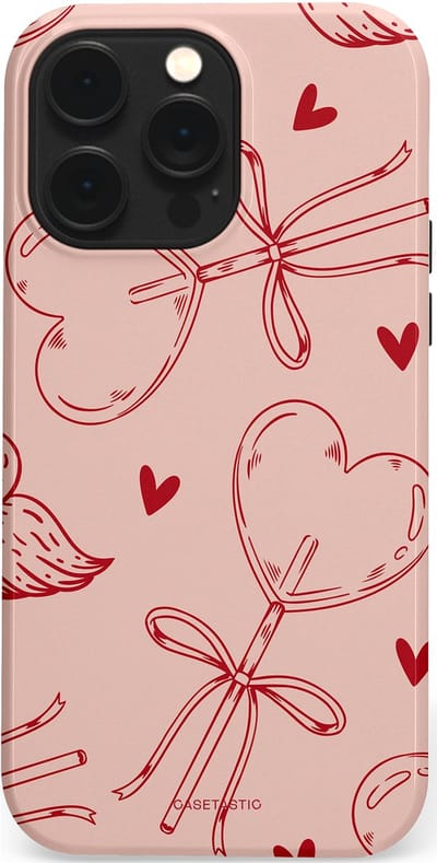 Casetastic Hoesje Geschikt voor Apple iPhone 14 Pro Max Magsafe - Stijlvolle Beschermende Duo-layer Case - Zoete strikjes