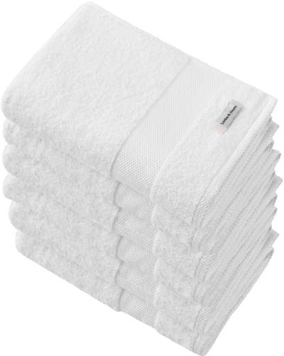 L&G - Badhanddoeken Set- 6 delig - 6 Badhanddoeken 70x140 cm - 100% Katoen - Witte Badhanddoeken - Towels