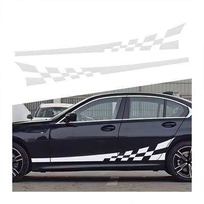 Dailygoods- Autozijstickers Waterdicht - Racing Strepen - Grafische Stickers - Reflecterend - Universeel - Vinyl 200x25 cm - Autostickers