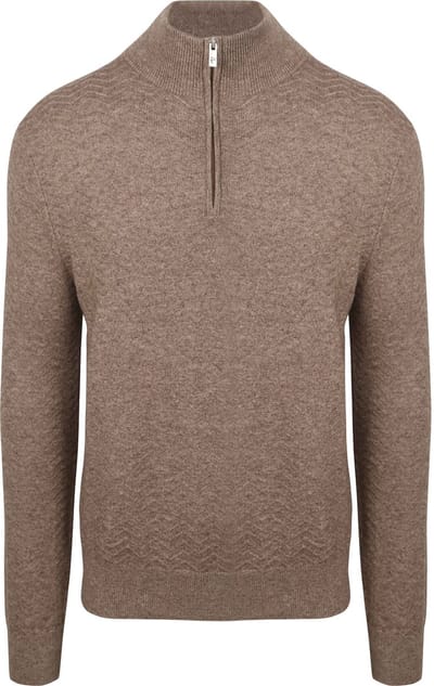 R2 Pullover Halfzip Weave Structure Taupe - Maat XL - Heren - Quarter zip