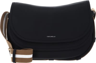 COCCINELLE Leren Schoudertas Raquel Shoulder Bag Noir / Cuir Zwart