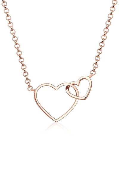 Elli Halsketting Hartje 925 Sterling Zilver rosegoud verguld