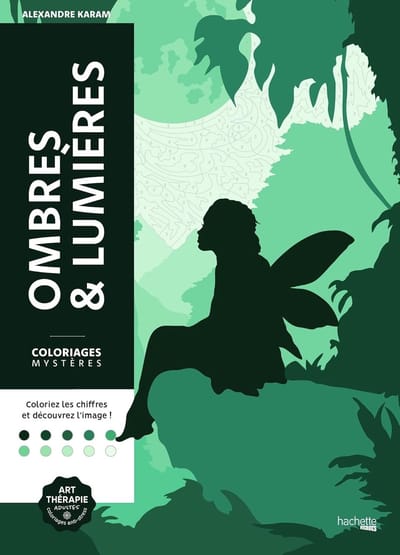 Coloriages Mystères Ombres & Lumiéres - Hachette Heroes - kleurboek voor volwassenen