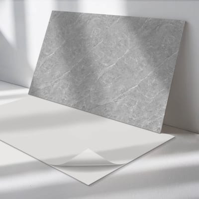 Wallfluent Vinyl Wandpaneel - Natuursteen textuur Zelfklevend Muurpaneel - 100 cm x 50 cm - Grijs Vinyl Wandpaneel - Verpakking van 1 stuk - Rechthoekig Wandbekleding Vinyl - Texturen Wandpaneel - Vinyl Wandbekleding - Wandpaneel Keuken en Badkamer