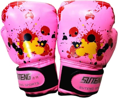 MK Stoer -Bokshandschoenen voor kinderen - kinderen 2-11 jaar - jongens meisjes peuter - PU cartoon sparring training - kickboksen bokszak focuspads - roze