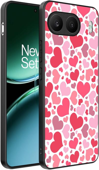 Smartphonica Telefoonhoesje Geschikt voor OnePlus Nord 4 met Hartjes Print - Hearts Design TPU Backcover Case - Kinder Hoesje met Hartjes Design geschikt voor OnePlus Nord 4