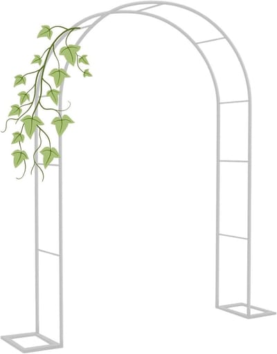 Tuinboog Metaal - Klimplant boog - Tuin Decoratie - Zwaar Gesmeed Metaal - 140 x 230 cm - Wit
