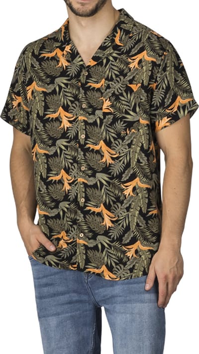 riverso Heren Overhemd RIVMick regular fit Veelkleurig S Ronde Hals Volwassenen Korte Mouwen / Hawaii Overhemd