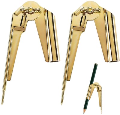 Dailygoods- Pencil Compass - 2 Stuks - Multifunctionele Meet- en Markeerhulpmiddelen - Gouden Compass - Duurzaam/Ijzer - Compact Ontwerp - Eenvoudig op te bergen - Meetlat