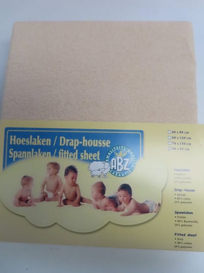 ABZ - Hoeslaken - 68 x 83 - Waskussen - Beige - Eponge.