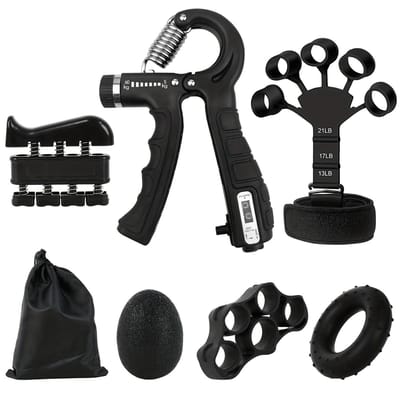 YYchan Handtrainer - Grip Trainer - Delige Fitness Handtrainer Set - Fitness Vingertrainer - inclusief 1 opbergtas - Krachttraining - Zwart