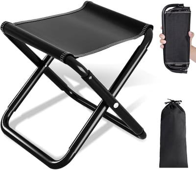 Dailygoods - Campingkruk, inklapbaar, 200 kg, 30 cm, draagbaar, opvouwbaar, met opbergtas, campingkruk voor vissen, reizen, wandelen, grillen