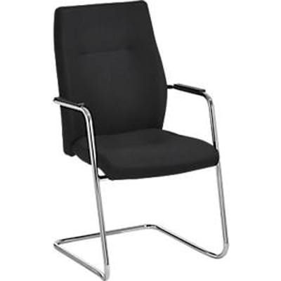 Nowy Styl SoOne-swingstoel, B 470 x D 470 x H 427 mm, incl. armleuningen, stapelbaar tot 3 stuks, gestoffeerd en met stoffen bekleding, zwart