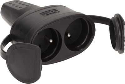 DUO Stekker rubber - Met penaarde - Waterdicht - 230V