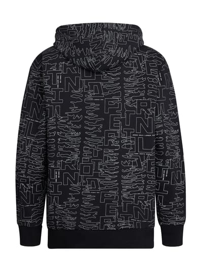 Petrol Industries - Jongens All-over Print Hoodie Blue Ridge - Zwart - Maat 104