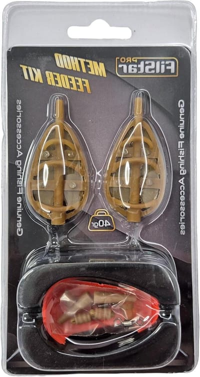 Blister 2+1 Inline Method Feeder Kit Visaccessoires voor karpervissen, platte method, voedermand, vissen, 40 g, complete set, professioneel, basisvissen, karperaccessoires voor