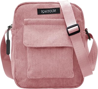 Dames Corduroy Crossbody Tas, Kleine Schoudertas met Verstelbare Band en Rits, Ideaal voor Telefoon en Dagelijks Gebruik