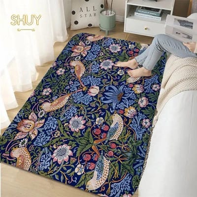 William Morris Aardbei Slaapkamer Tapijt Retro Vloermat Woonkamer Bank Decoratief Kleed Salontafel Matten Bedzijde Antislip Kleden 160x230cm-63x91in