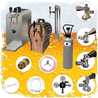 Volledige ondertoontapset JET 30 - 1-kraans droogkoeler 35 l/uur met houten vat & alle fustkoppelingen