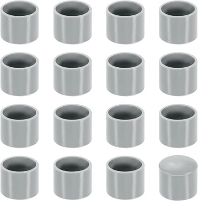 36 Stuks Slipvaste PVC Stoelpootdoppen Rond Zacht Grijs