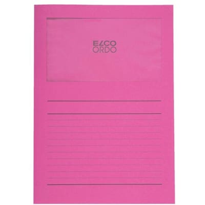 Elco Ordo Cassico L-map met venster A4 100 stuks 220 x 310 mm fuchsia