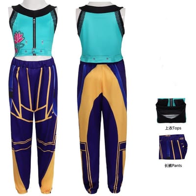 Ensembles Cosplay Dessin Animé Filles Costumes de Jeu de Rôle de Film Filles Tenues de Performance Scénique Mode K-Pop 3-12 Ans 3T(Size 100) vert