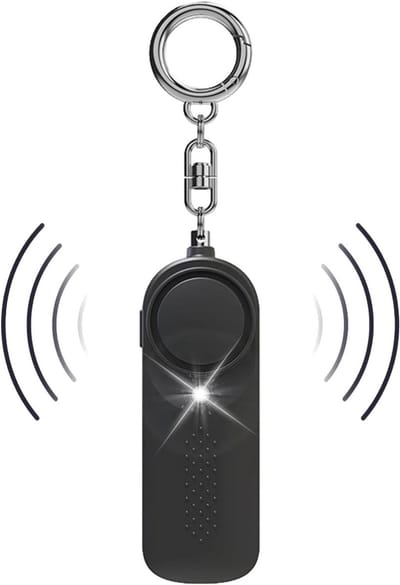 Persoonlijk Alarm Sleutelhanger - Veiligheids Sirene - Persoonlijke Veiligheid - 130 dB Geluid - 10.3x3.5x2.2 cm - Zwart