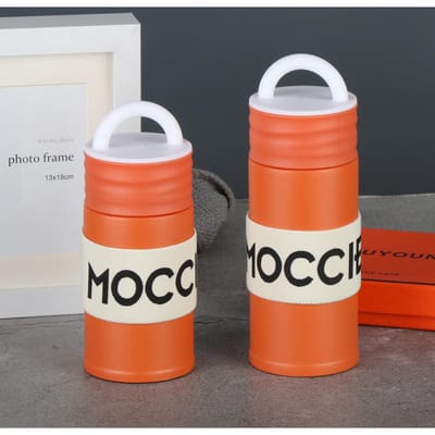 Gobelet Thermos avec Housse de Printemps pour Hommes et Femmes Créatif Mignon Portable Grande Capacité Acier Inoxydable Gobelet Portable avec Housse en Tissu 280ml