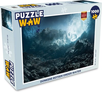 Puzzel Donkere rotsen onder water - Legpuzzel - Puzzel 1000 stukjes volwassenen
