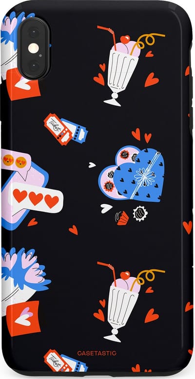 Casetastic Hoesje Geschikt voor Apple iPhone Xs Max - Stijlvolle Beschermende Duo-layer Case - Liefdes Kaarten