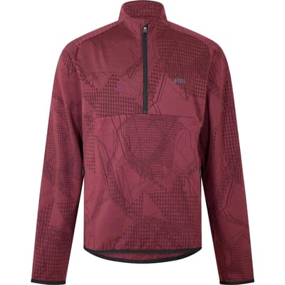 Boss Heren Desert Active T-shirt met halve rits en lange mouwen (Rood)