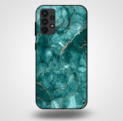Smartphonica Telefoonhoesje voor Samsung Galaxy A32 4G met marmer opdruk - TPU backcover case marble design - Goud Groen geschikt voor Samsung Galaxy A32 4G