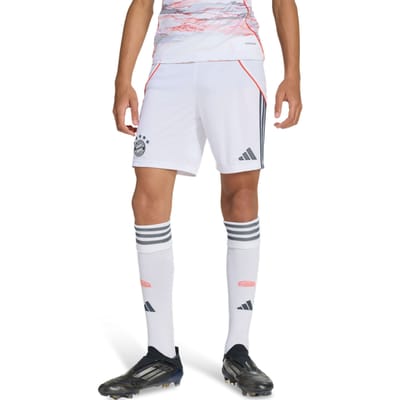 Adidas Fc Bayern 25/26 Away Shorts Korte Broeken Kinder - Wit - Maat 123 - 129 CM - Poly Mesh