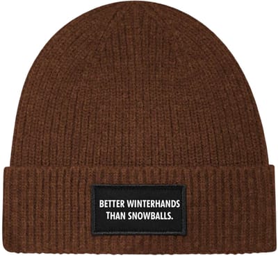 Better winterhands than snowballs wintermuts Walnut rib gebreid | wit - soBAD. | Unisex | Skimuts | Muts | Kou | met grappige tekst | Winter | Beanie